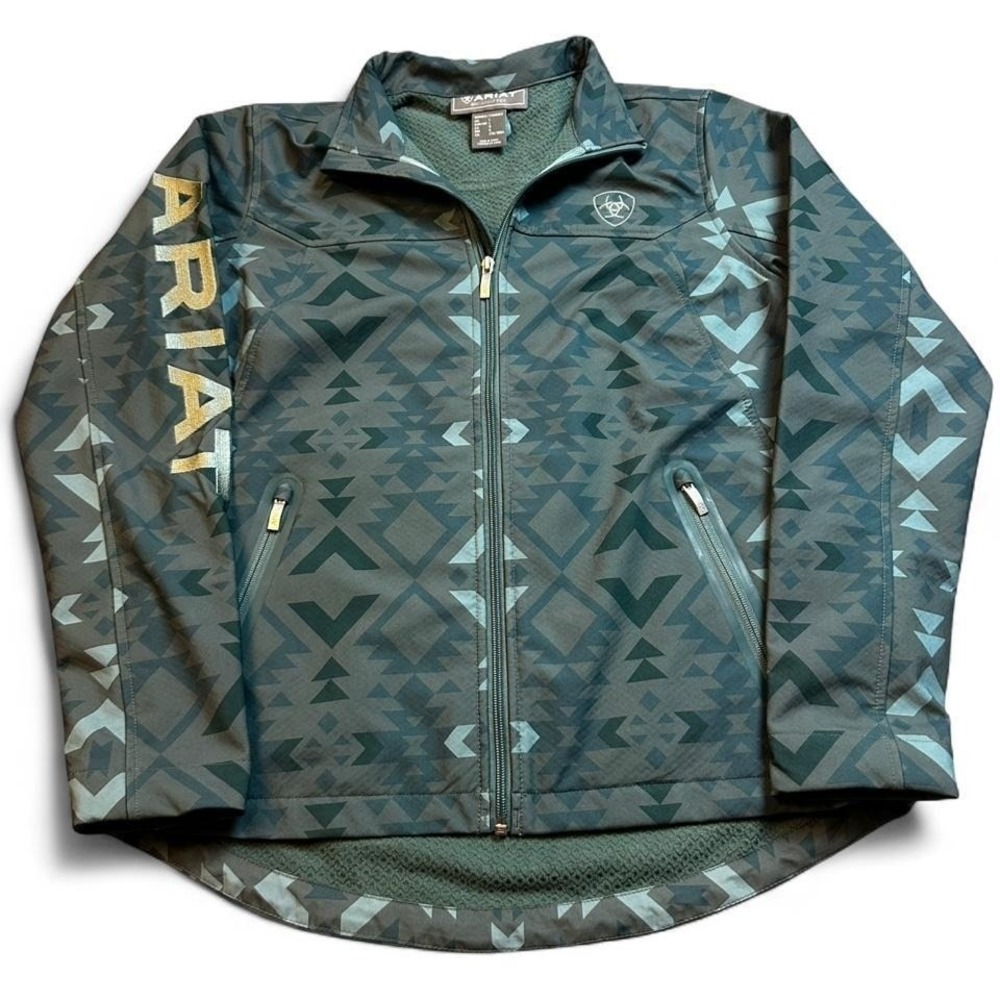 Ariat Jacket Women Large Pinewood Print Full Zip Softshell nature outdoor